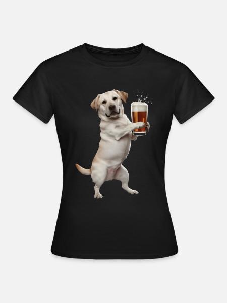 Labrador Bier - Frauen T-Shirt - Schwarz