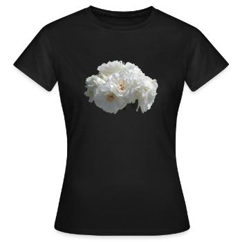 White rose bush - Women's T-Shirt - black - Front - AI Model Female 172 dark (172cm)