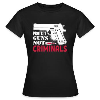 Protégez les armes non criminelles - T-shirt Femme - noir - Devant - AI Model Female 172 dark (172cm)
