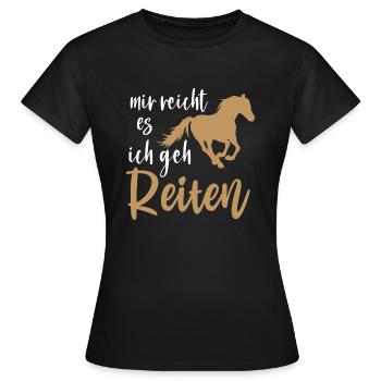 Pferde Spruch - Geschenkidee für Reiterinnen - Frauen T-Shirt - Schwarz - Vorne - AI Model Female 172 dark (172cm)