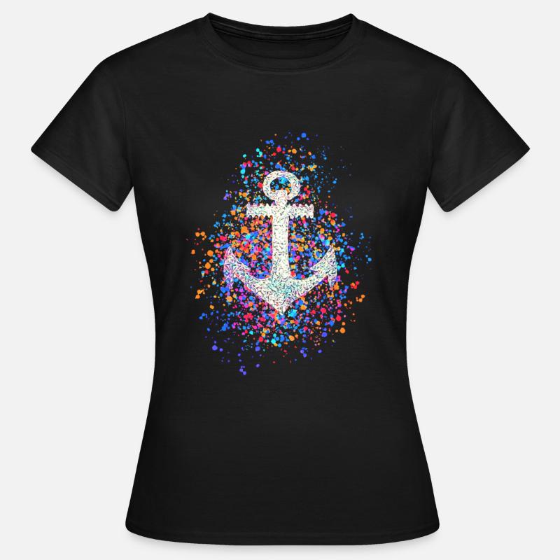 Anchor symbol color splashes splashes splashes - Women's T-Shirt - black
