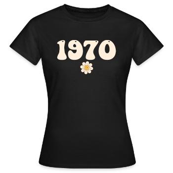 1970 - Geschenk Jahrgang 1970 - Frauen T-Shirt - Schwarz - Vorne - AI Model Female 172 dark (172cm)