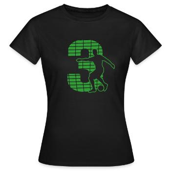 Fußball soccer sport Fußballer Fußballplatz NR.3 - Frauen T-Shirt - Schwarz - Vorne - AI Model Female 172 dark (172cm)