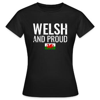 Gallois et fier Pays de Galles Drapeau gallois Gallois - T-shirt Femme - noir - Devant - AI Model Female 172 dark (172cm)
