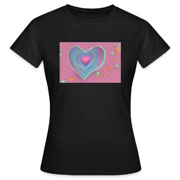 Heart in Heart - Women's T-Shirt - black - Front - AI Model Female 172 dark (172cm)