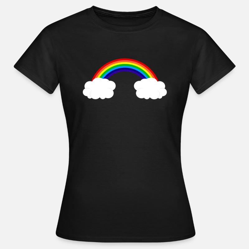 rainbow clouds - Women's T-Shirt - black