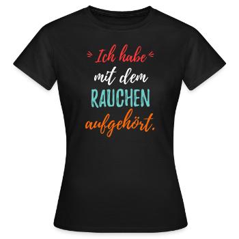 Ich habe mit dem Rauchen aufgehört. Gesund leben. - Frauen T-Shirt - Schwarz - Vorne - AI Model Female 172 dark (172cm)