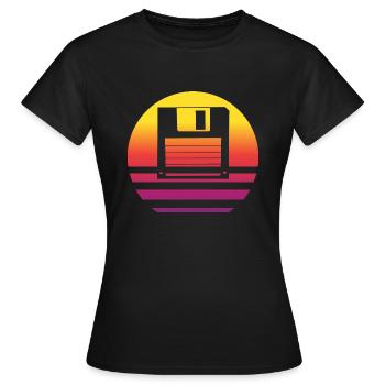 Diskette Retro Style Vintage - Frauen T-Shirt - Schwarz - Vorne - AI Model Female 172 dark (172cm)