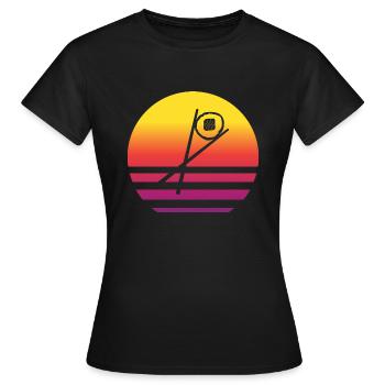 Sushi Stäbchen Sake Maki Retro Style Vintage - Frauen T-Shirt - Schwarz - Vorne - AI Model Female 172 dark (172cm)