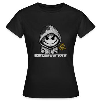 Je déteste les gens - je n’aime pas - T-shirt Femme - noir - Devant - AI Model Female 172 dark (172cm)