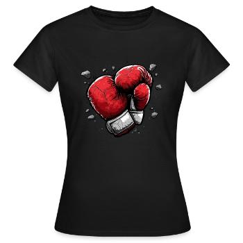 boxhandschuhe boxsport boxer schwergewicht - Frauen T-Shirt - Schwarz - Vorne - AI Model Female 172 dark (172cm)