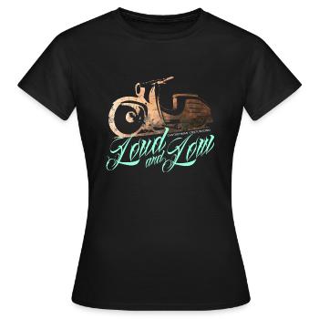 Ostmoped KR51 vintage copper edition design DDR - Women's T-Shirt - black - Front - AI Model Female 172 dark (172cm)
