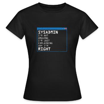 Administrateur système Administrateur programmeur informatique - T-shirt Femme - noir - Devant - AI Model Female 172 dark (172cm)