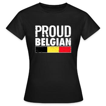Proud Belgian Belgian flag - Women's T-Shirt - black - Front - AI Model Female 172 dark (172cm)
