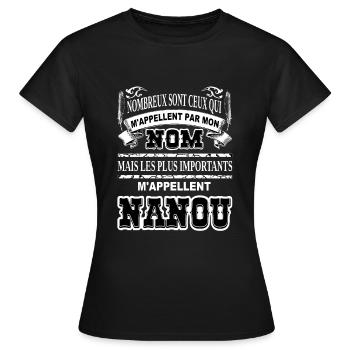 Meilleure grand-mère nanou cadeau humour mamie - T-shirt Femme - noir - Devant - AI Model Female 172 dark (172cm)