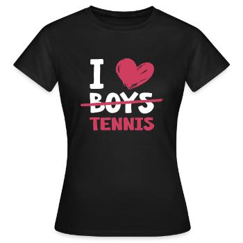 Tennis Match Balle Court de Tennis « Tennis-Girl » - T-shirt Femme - noir - Devant - AI Model Female 172 dark (172cm)