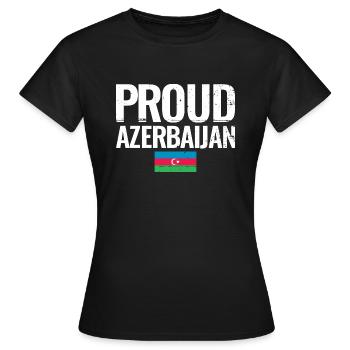 Fier Azerbaïdjan Azerbaïdjan Drapeau - T-shirt Femme - noir - Devant - AI Model Female 172 dark (172cm)