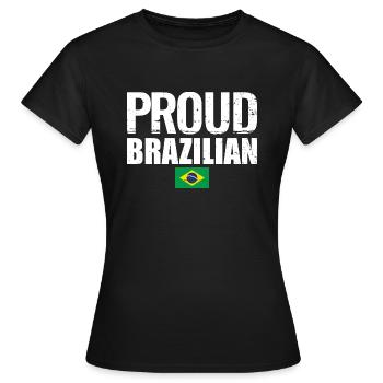 Fier drapeau brésilien brésilien du Brésil - T-shirt Femme - noir - Devant - AI Model Female 172 dark (172cm)