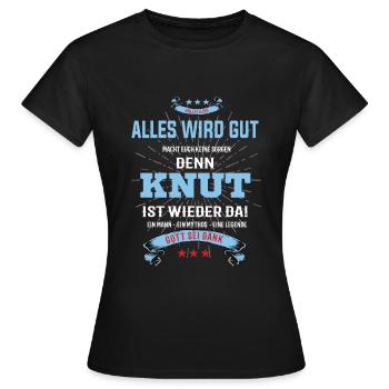 Alles wird gut denn Knut Ist da T-Shirt - Frauen T-Shirt - Schwarz - Vorne - AI Model Female 172 dark (172cm)
