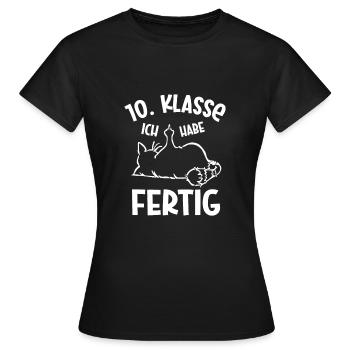 10. Klasse Geschafft Absolvent Schulende Abschluss - Frauen T-Shirt - Schwarz - Vorne - AI Model Female 172 dark (172cm)