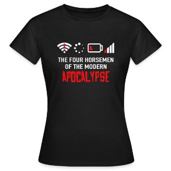 The Four Horsemen Of The Modern Apocalypse - Geek - Women's T-Shirt - black - Front - AI Model Female 172 dark (172cm)