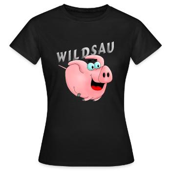 Wildsau - Frauen T-Shirt - Schwarz - Vorne - AI Model Female 172 dark (172cm)