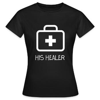 His Healer Gamer Couple - Frauen T-Shirt - Schwarz - Vorne - AI Model Female 172 dark (172cm)