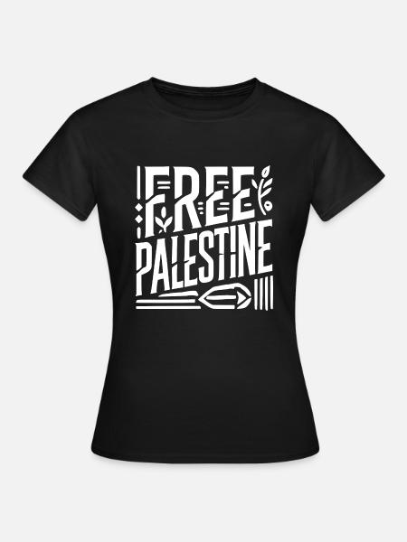 Free palestine - Dame-T-shirt - sort