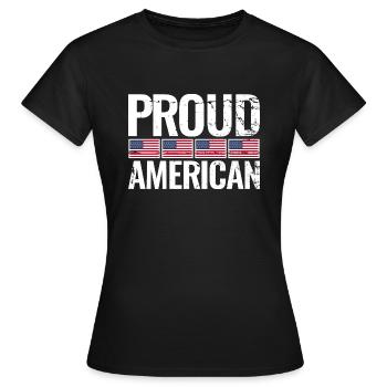 Fier drapeau américain américain américain - T-shirt Femme - noir - Devant - AI Model Female 172 dark (172cm)