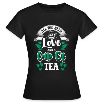 Tea Drinkers Cozy Tea Lovers Teas - Women's T-Shirt - black - Front - AI Model Female 172 dark (172cm)