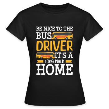Fahrer Busfahrerin Reisebus - Frauen T-Shirt - Schwarz - Vorne - AI Model Female 172 dark (172cm)