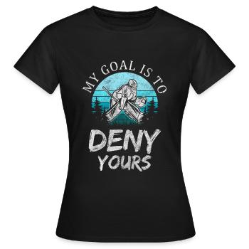 Sport Eishockey Maske Wintersport - Frauen T-Shirt - Schwarz - Vorne - AI Model Female 172 dark (172cm)