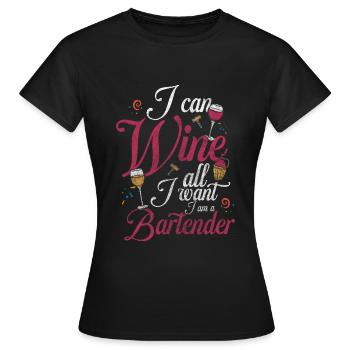 Bar Disco Whiskey Barmaid - Women's T-Shirt - black - Front - AI Model Female 172 dark (172cm)