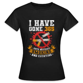 Bâton lumineux mégot de cigarette non-fumeur - T-shirt Femme - noir - Devant - AI Model Female 172 dark (172cm)