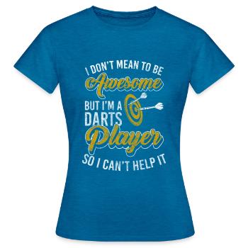 Dartspieler Scheibe Spieler Männer - Frauen T-Shirt - Antikblaues Saphir meliert - Vorne - AI Model Female 172 dark (172cm)