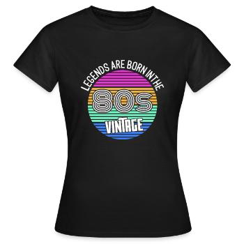 Né dans les années 80 - T-shirt Femme - noir - Devant - AI Model Female 172 dark (172cm)