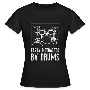 Drums Drums Drummer Drum Rock Gift - Women's T-Shirt - black - Front - AI Model Female 172 dark (172cm)
