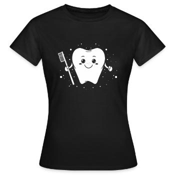Sweet dent - brosse dentiste brosse - T-shirt Femme - noir - Devant - AI Model Female 172 dark (172cm)
