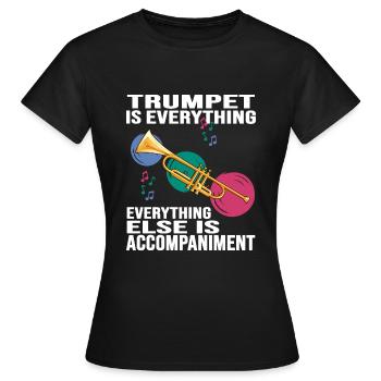trompette trompette trompette trompette aérophon - T-shirt Femme - noir - Devant - AI Model Female 172 dark (172cm)