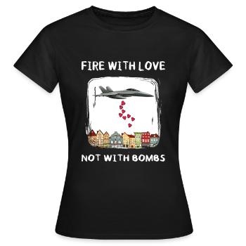 liberté paix anti-guerre solidarité pas de guerre paix - T-shirt Femme - noir - Devant - AI Model Female 172 dark (172cm)