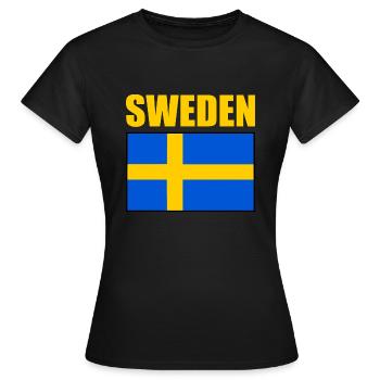 Schweden - Frauen T-Shirt - Schwarz - Vorne - AI Model Female 172 dark (172cm)
