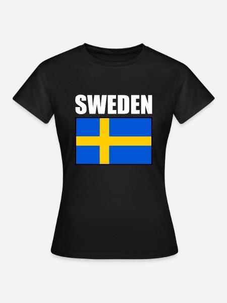 Sverige - T-shirt dam - svart