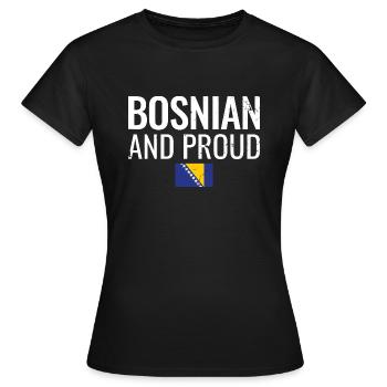 Bosnien Herzegowina Stolz Bosnische Flagge Bosnier - Frauen T-Shirt - Schwarz - Vorne - AI Model Female 172 dark (172cm)