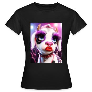 Punk-Kuh - Frauen T-Shirt - Schwarz - Vorne - AI Model Female 172 dark (172cm)