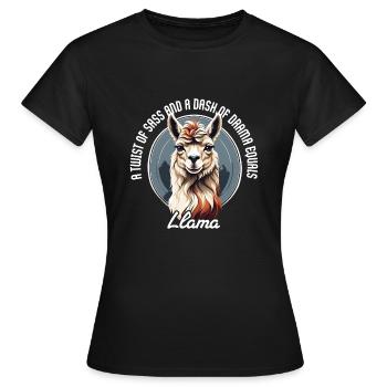 Cute Sassy Llama Alpaca Woman's - Women's T-Shirt - black - Front - AI Model Female 172 dark (172cm)
