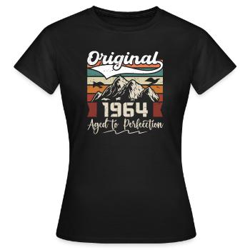 1964 - Cadeau né en 1964 - T-shirt Femme - noir - Devant - AI Model Female 172 dark (172cm)