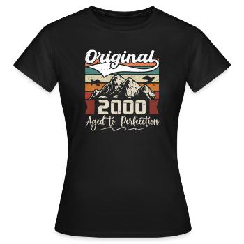 2000 - Cadeau né en 2000 - T-shirt Femme - noir - Devant - AI Model Female 172 dark (172cm)