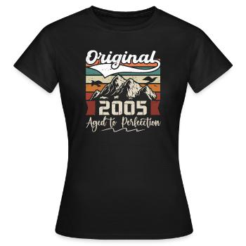 2005 - Cadeau né en 2005 - T-shirt Femme - noir - Devant - AI Model Female 172 dark (172cm)