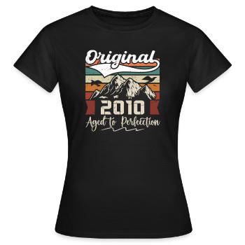 2010 - Cadeau né en 2010 - T-shirt Femme - noir - Devant - AI Model Female 172 dark (172cm)