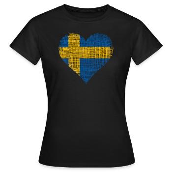 Schweden - Frauen T-Shirt - Schwarz - Vorne - AI Model Female 172 dark (172cm)